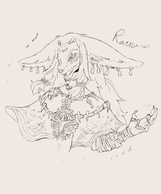 sketch of rauru from totk