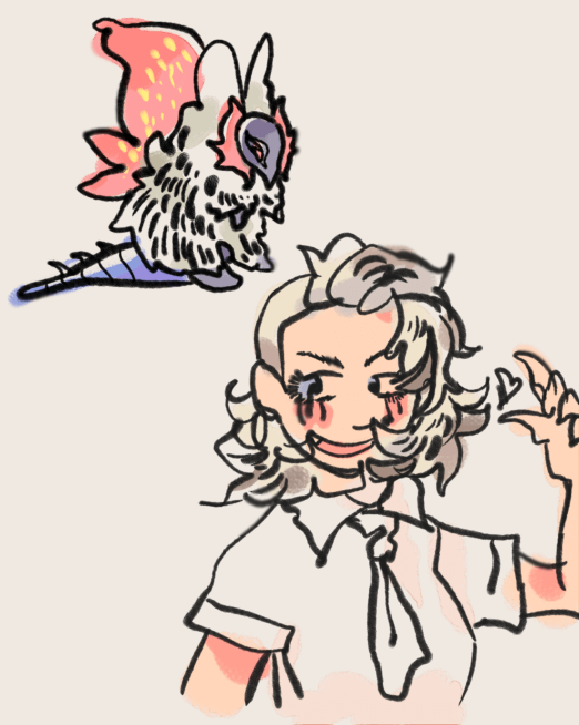 ink-like digital art of sada pokemon and a slither wing