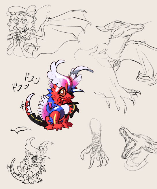 art of koraidon in a 2000s esque artystyle, as well as doodle of me dragon