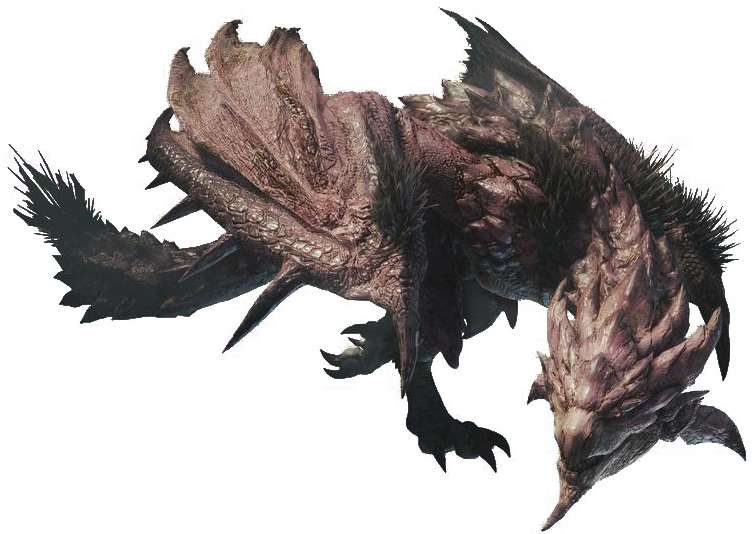 A render of Pink Rathian from Monster Hunter World.